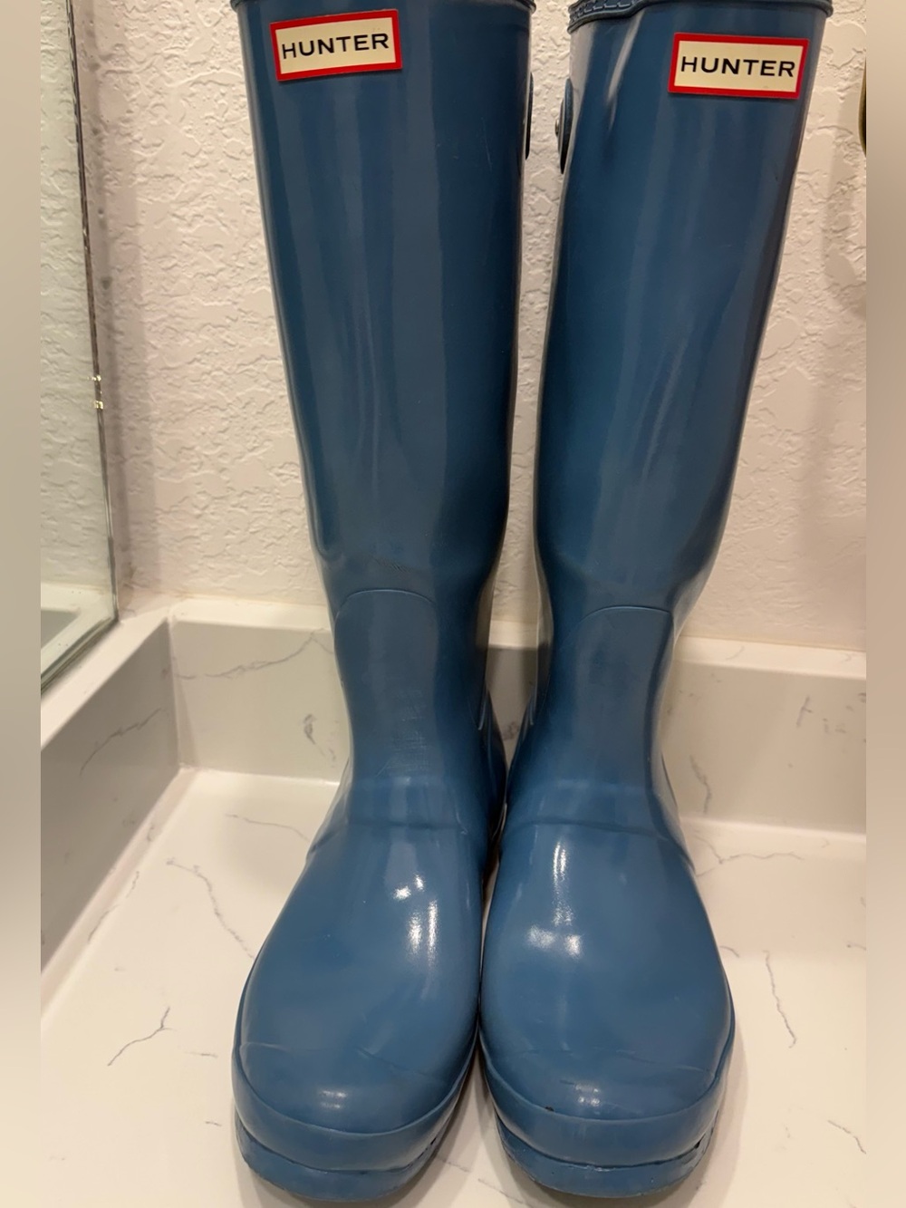 Hunter Original Tall Gloss Women’s Blue Tall Rain Boots size 10